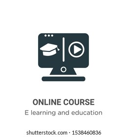 Online course vector icon on white background. Flat vector online course icon symbol sign from modern e learning and education collection for mobile concept and web apps design.