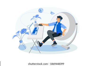 Online Course Vector Illustration concept. Flat illustration isolated on white background.
