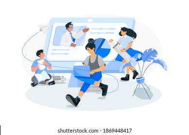 Online Course Vector Illustration concept. Flat illustration isolated on white background.