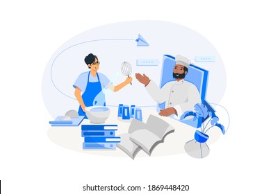Online Course Vector Illustration concept. Flat illustration isolated on white background.
