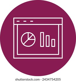 Online Course Vector Line Circle Icon Design