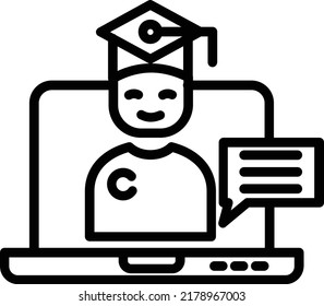 Online Course Vector Line Icon Design