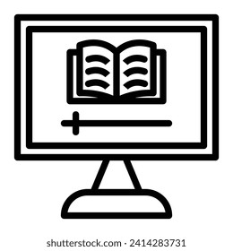 Online Course Vector Line Icon Design