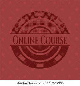 Online Course vintage red emblem