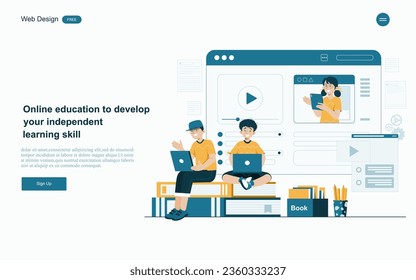Se puede acceder a los cursos en línea desde cualquier parte del mundo, para que pueda aprender, independientemente de su ubicación.vector.