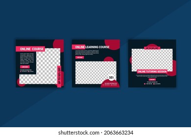 Online courses and classes. Social media post templates for digital marketing and promotion. Advertisements for webinars. Keep studying even at home.
