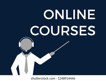 Online courses concept design, Vector illustration EPS 10 graphic. Icon. Internet for learning purposes