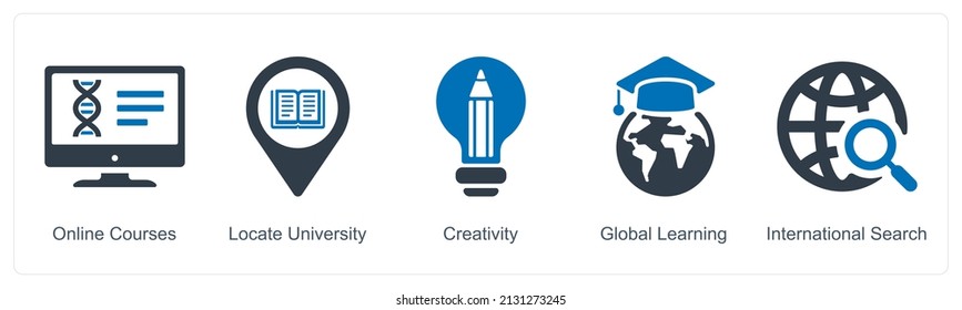 Online Courses And Creativity Icon Concept