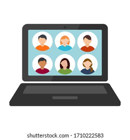 Cursos en línea, enseñanza digital y a distancia en línea y concepto de aprendizaje. Ilustración vectorial. Educación a distancia, aprendizaje en línea para banners web y materiales impresos.