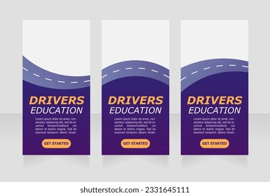 Online courses of driving web banner design template. Vector flyer with text space. Advertising placard with customized copyspace. Printable poster for advertising. Verdana, Tahoma fonts used