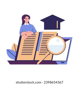 online courses, online earning flat style illustration vector design