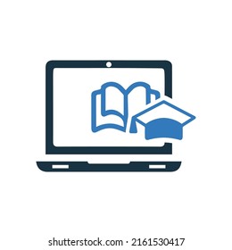 Online, courses icon. Editable vector logo.