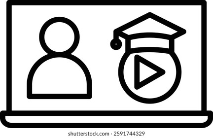 Online Courses icon line vector illustration
