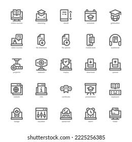 Online Courses icon pack for your website, mobile, presentation, and logo design. Online Courses icon outline design. Vector graphics illustration and editable stroke.