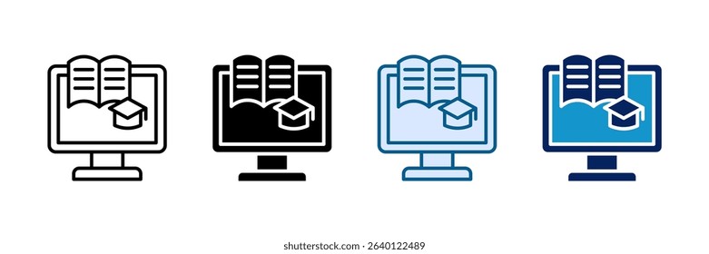 Online Courses Icon Set Multiple Style Collection