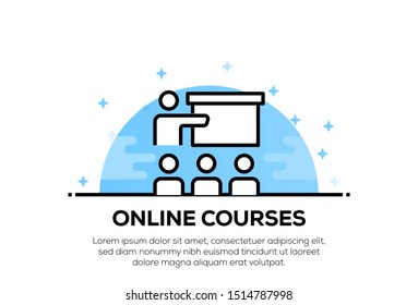 ONLINE COURSES AND ILLUSTRATION ICON CONCEPT