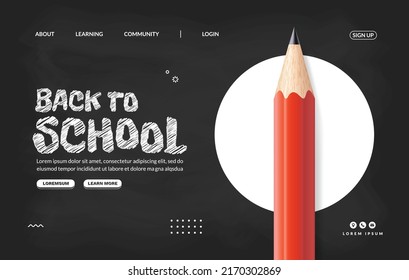 Online courses, learing and tutorials Web banner template. Welcome back to school background, E-learning digtal education concept