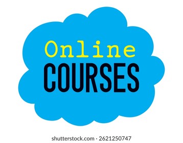 online courses lettering. vector illustration