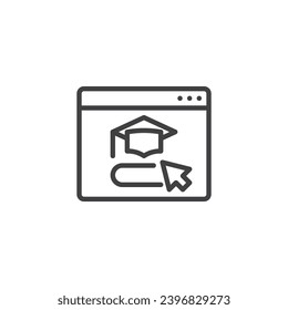 Online courses line icon. linear style sign for mobile concept and web design. E-learning, online education outline vector icon. Symbol, logo illustration. Vector graphics