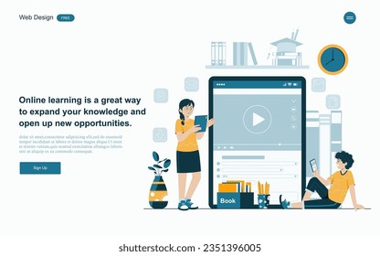 Online courses offer a variety of learning formats, including text, video, audio, and interactive exercises.vector.