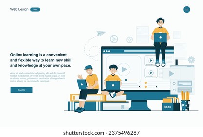 Online courses offer a variety of learning formats, including text, video, audio, and interactive exercises.vector.