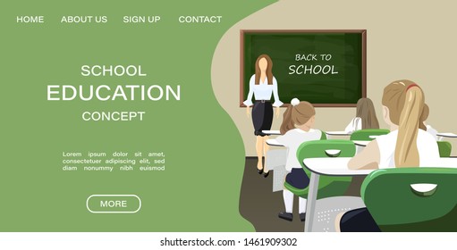 Online courses page template Vector. Education promotion sale advertise