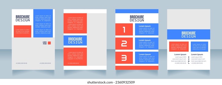 Online courses promo blank brochure design. Template set with copy space for text. Premade corporate reports collection. Editable 4 paper pages. Bebas Neue, Lucida Console, Roboto Light fonts used