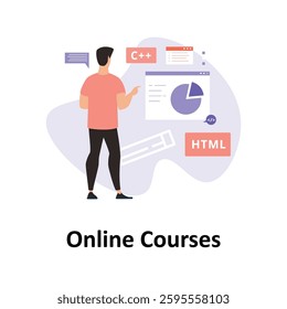 Online Courses Vector illustration which can easily modify or edit

