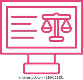 Online Court vector icon. Can be used for printing, mobile and web applications.