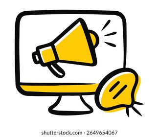 Online creative business. Vector illustration for a web banner, social media banner, and marketing materials.