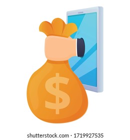 Online credit icon. Cartoon of online credit vector icon for web design isolated on white background