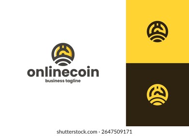 vetor de logotipo de moeda de criptografia on-line