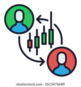 Online Crypto Trading vector concept colored icon or design element