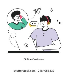 Online Customer abstract concept vector in a flat style stock illustration