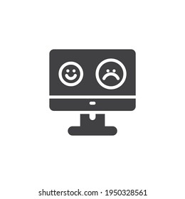 Online customer review vector icon. filled flat sign for mobile concept and web design. Online survey feedback glyph icon. Symbol, logo illustration. Vector graphics
