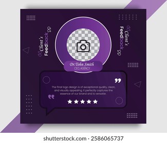 Online customer satisfaction Survey service concept, client rate service from experience in application, Consumer give five-Stars and modern feedback review for quality. Square size template. 