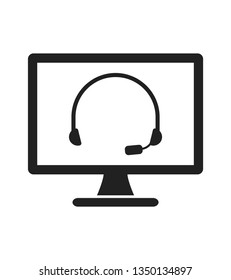 Online Customer Service Icon. Flat style vector.