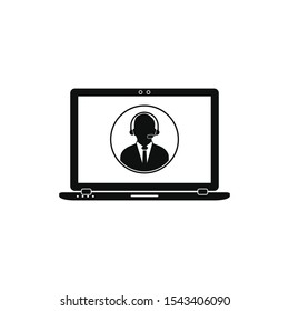 Online Customer Service Icon. Flat style vector EPS.