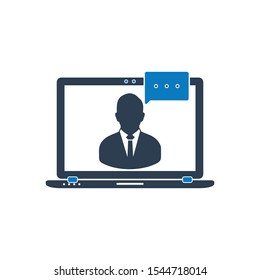 Online Customer Service Icon. Flat style vector EPS.