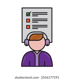 Online customer support. customer care service and assistance. outline flat style cartoon character illustration. 