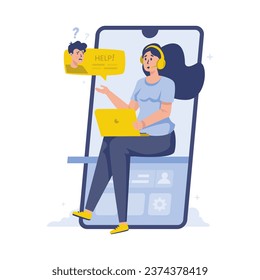 Online-Kundenbetreuungszentrum, Vektorgrafik