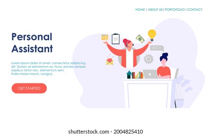 Asistencia al cliente en línea, asistente virtual personal de IA, conceptos de página de inicio de los robots de chat de IVR en Internet para desarrollo de sitios web y móviles