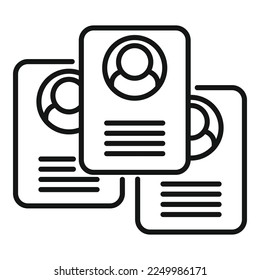 Online cv data icon outline vector. Internet hire. Job search