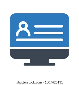 online cv glyph colour vector icon