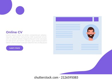 Online CV, Hiring, select resume process concept. Company hr managers hiring a employee online.  Vector illustration