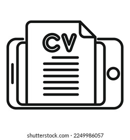 Online cv icon outline vector. Internet hire. Business interview