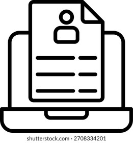 Icono De Cv En Línea Para Su Proyecto