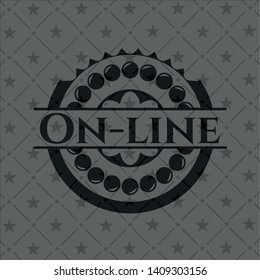 On-line dark emblem. Vector Illustration. Detailed.