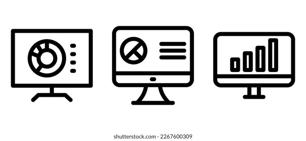 online data analytics icon or logo isolated sign symbol vector illustration - high quality black style vector icons
