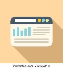 Online data icon flat vector. Business digital. Study marketing